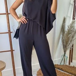 Levency New In One Shoulder Bat Jumpsuits