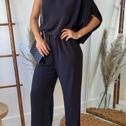 Levency New In One Shoulder Bat Jumpsuits