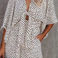 Levency New In Print Bat Knot Romper