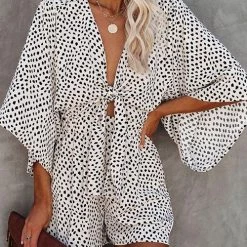 Levency New In Print Bat Knot Romper