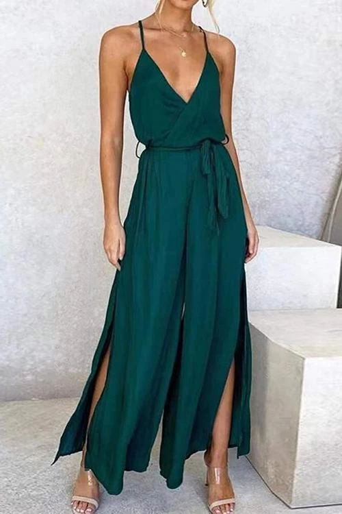 Levency New In Slit Belted Slip Jumpsuits 1 Levency New In Slit Belted Slip Jumpsuits