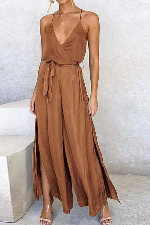 Levency New In Slit Belted Slip Jumpsuits 2 Levency New In Slit Belted Slip Jumpsuits