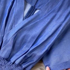 Levency New In Elastic Waist V Neck Denim Jumpusits