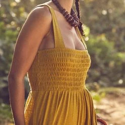 Levency New In Smocked Bodice Pockets Jumpsuits