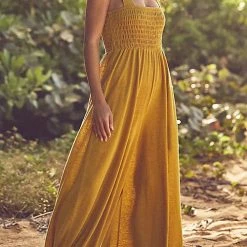 Levency New In Smocked Bodice Pockets Jumpsuits