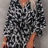 Levency Leopard V Neck Kimono Romper