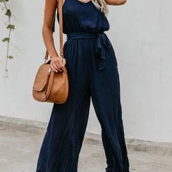 Levency Flowy V Neck Belted Slip Jumpsuits New In 11 Levency Flowy V Neck Belted Slip Jumpsuits New In