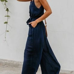 Levency Flowy V Neck Belted Slip Jumpsuits New In 15 Levency Flowy V Neck Belted Slip Jumpsuits New In