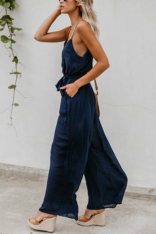 Levency Flowy V Neck Belted Slip Jumpsuits New In 8 Levency Flowy V Neck Belted Slip Jumpsuits New In