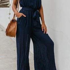Levency Flowy V Neck Belted Slip Jumpsuits New In 14 Levency Flowy V Neck Belted Slip Jumpsuits New In