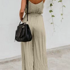 Levency Flowy V Neck Belted Slip Jumpsuits New In 13 Levency Flowy V Neck Belted Slip Jumpsuits New In