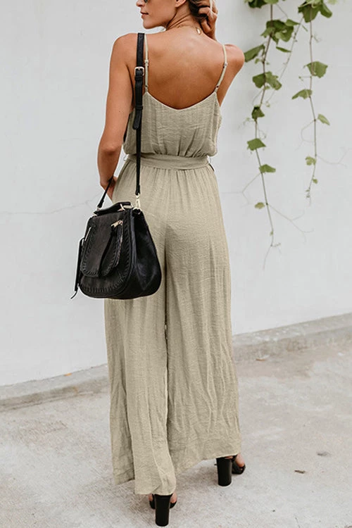 Levency Flowy V Neck Belted Slip Jumpsuits New In 6 Levency Flowy V Neck Belted Slip Jumpsuits New In