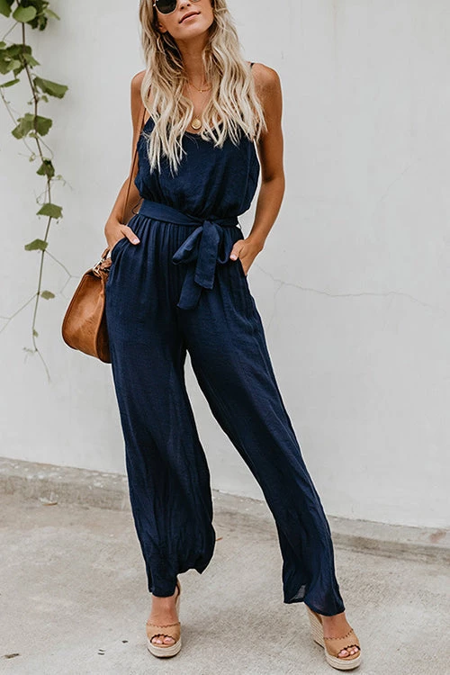 Levency Flowy V Neck Belted Slip Jumpsuits New In 1 Levency Flowy V Neck Belted Slip Jumpsuits New In