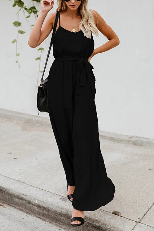 Levency Flowy V Neck Belted Slip Jumpsuits New In 3 Levency Flowy V Neck Belted Slip Jumpsuits New In