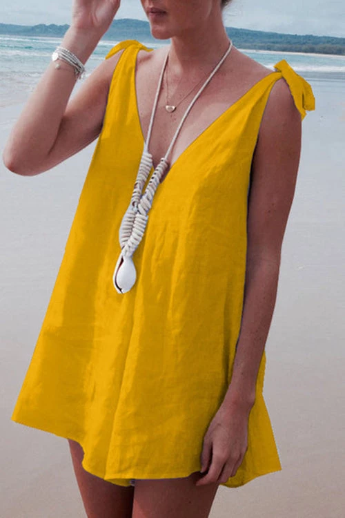 Levency New In Tie Shoulder V Nck Romper 2 Levency New In Tie Shoulder V Nck Romper