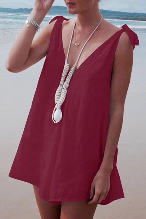 Levency New In Tie Shoulder V Nck Romper 3 Levency New In Tie Shoulder V Nck Romper