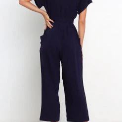 Levency New In Button V Neck Tie Front Jumpsuits 14 Levency New In Button V Neck Tie Front Jumpsuits