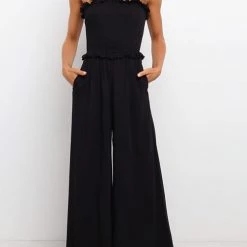 Levency Strapless Shirred Bodice Jumpsuits New In