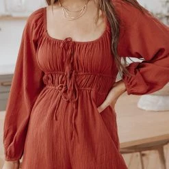 Levency Puff Sleeve Smocked Romper