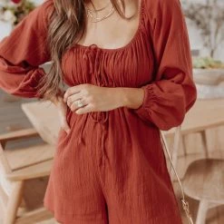Levency Puff Sleeve Smocked Romper