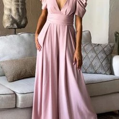 Levency New In V Neck Puff Sleeve Belted Jumpsuit 8 Levency New In V Neck Puff Sleeve Belted Jumpsuit