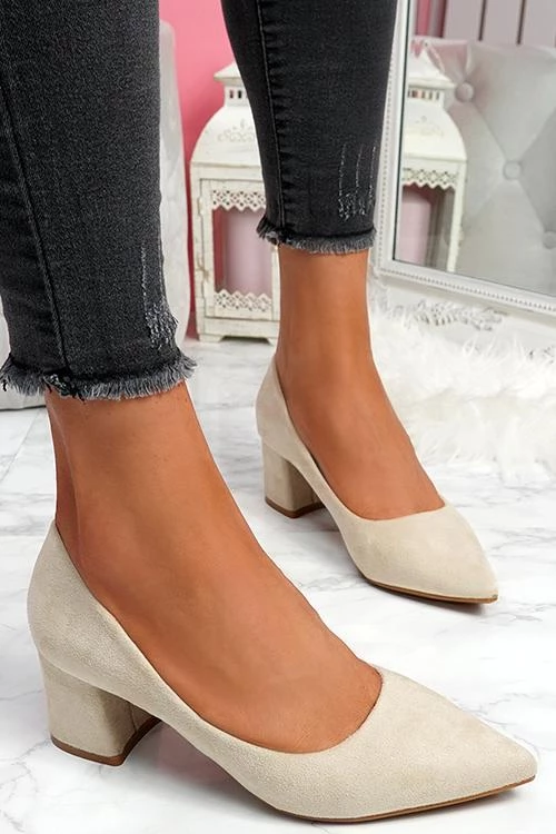 Levency Chunky Heel Pointed Heels 5 Levency Chunky Heel Pointed Heels