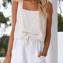 Levency Drawstring Waist Pockets Shorts New In