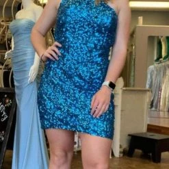 Levency New In Sequin One Shoulder Bodycon Mini Dress