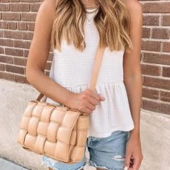 Levency Weave Square Crossbody Bag