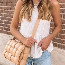 Levency Weave Square Crossbody Bag