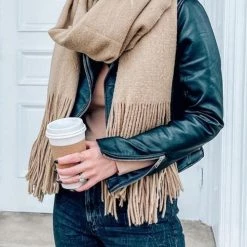 Levency New In Brushed Long Fringed Scarf