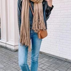 Levency New In Brushed Long Fringed Scarf
