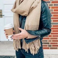 Levency New In Brushed Long Fringed Scarf