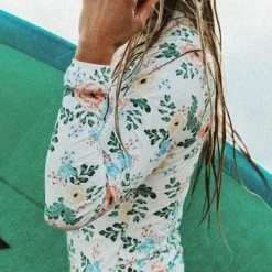 Levency New In Print Long Sleeve Backless One Piece Swimwear