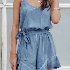 Levency Handle Anything Ruffles Slip Romper New In