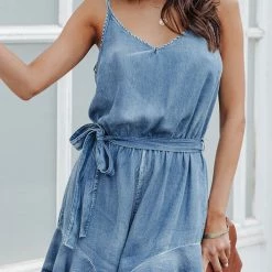 Levency Handle Anything Ruffles Slip Romper New In