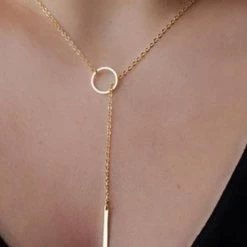 Levency New In Simple Ring Chains Necklace