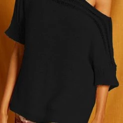 Levency New In Dew Shoulder Short Sleeve Sweater