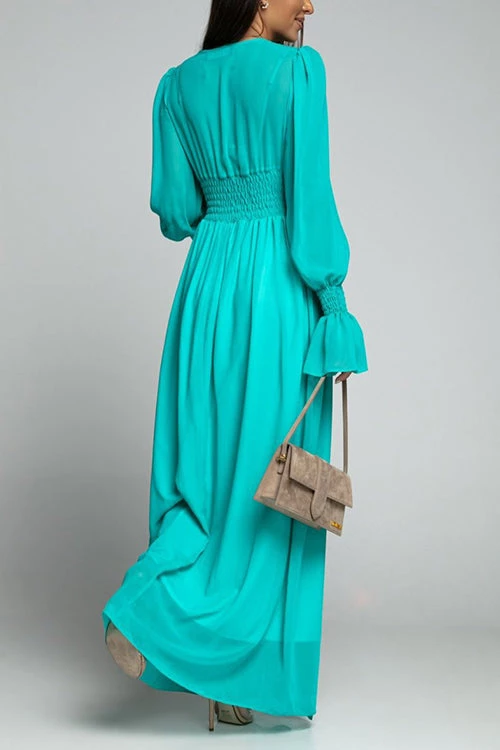 Levency New In Empire Waist V Neck Slit Maxi Dress 5 Levency New In Empire Waist V Neck Slit Maxi Dress