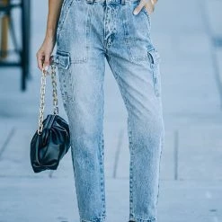 Levency New In High Rise Cargo Pockets Jeans