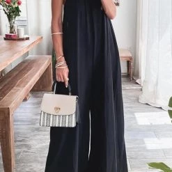 Levency Halter Neck Backless Jumpsuits