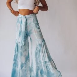 Levency Print Belted Palazzo Pant
