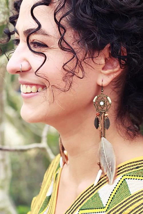 Levency Feather Dreamcather Earring 3 Levency Feather Dreamcather Earring