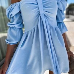 Levency New In Off Shoulder Seven Sleeve Mini Dress