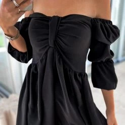 Levency New In Off Shoulder Seven Sleeve Mini Dress