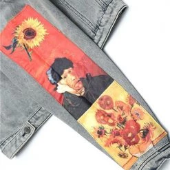 Levency Vincent Van Gogh Embroidered Denim Jacket