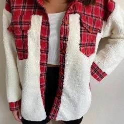 Levency All Your Own Plaid Sherpa Jacket New In