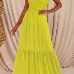 Levency Smocked Tiered Strap Maxi Dress