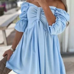 Levency New In Off Shoulder Seven Sleeve Mini Dress