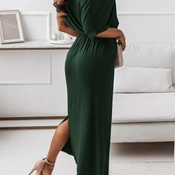 Levency Dew Shoulder Slit Belted Bat Dress 39 Levency Dew Shoulder Slit Belted Bat Dress